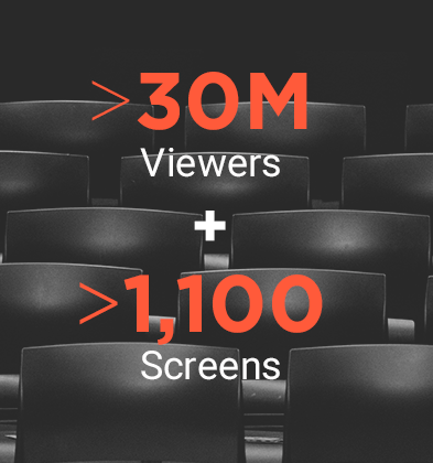 More than 30 million viewers on over 1,100 screens